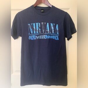 NIRVANA/NEVERMIND TEE WITH ALBUM SONGS LISTED ON BACK